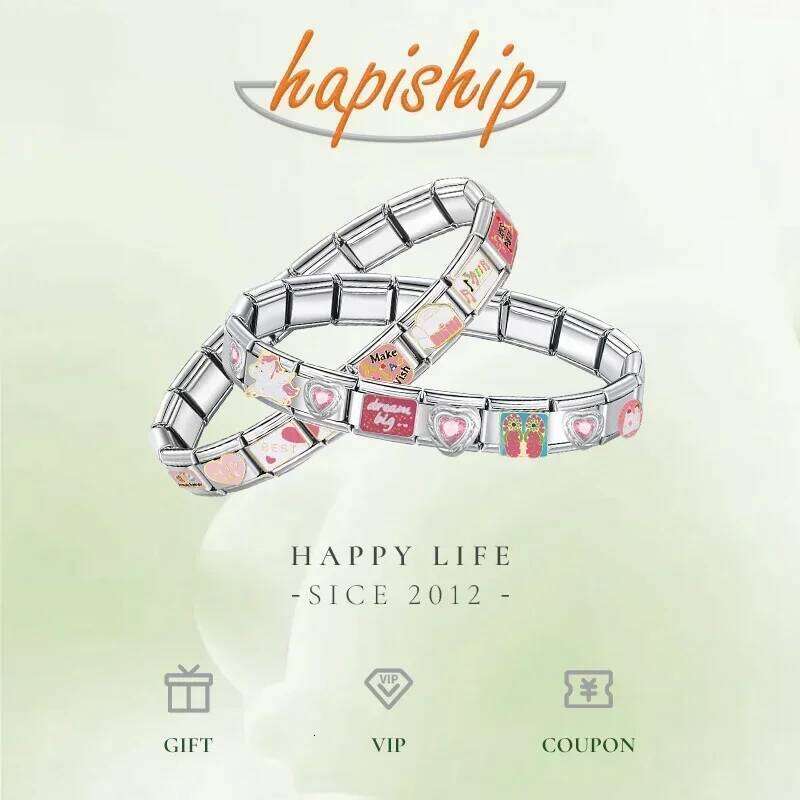 Hapiship New Women's Jewelry 9mm Width Itanlian Elastic Charm Bracelet Fashion Stainless Steel Bangle ST- XJ260127