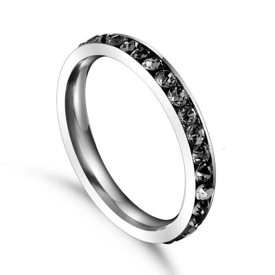 QianBei-Rose Stainless Steel Ring for Women, CZ Stones, Elegant Wedding Band, Female Alliance Jewelry, Party Gift XJ260127