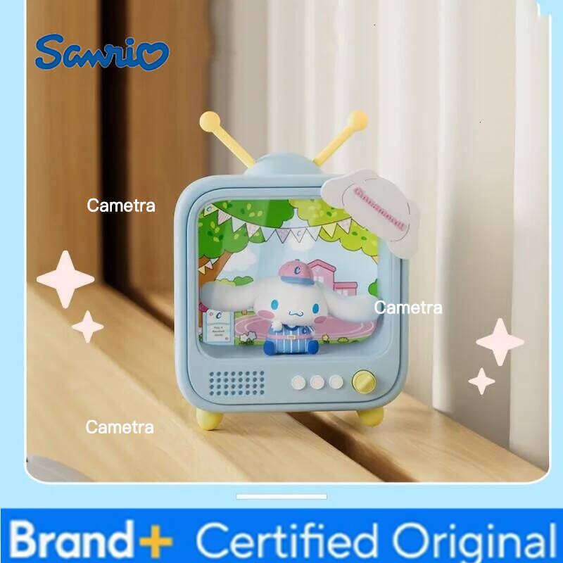 Sanrio Ornament Cute Tv Set Shape Hellokitty Kuromi Luminous Figurine Ins Korean Cartoon Anime Nightlight Friend Birthday Gift H260128
