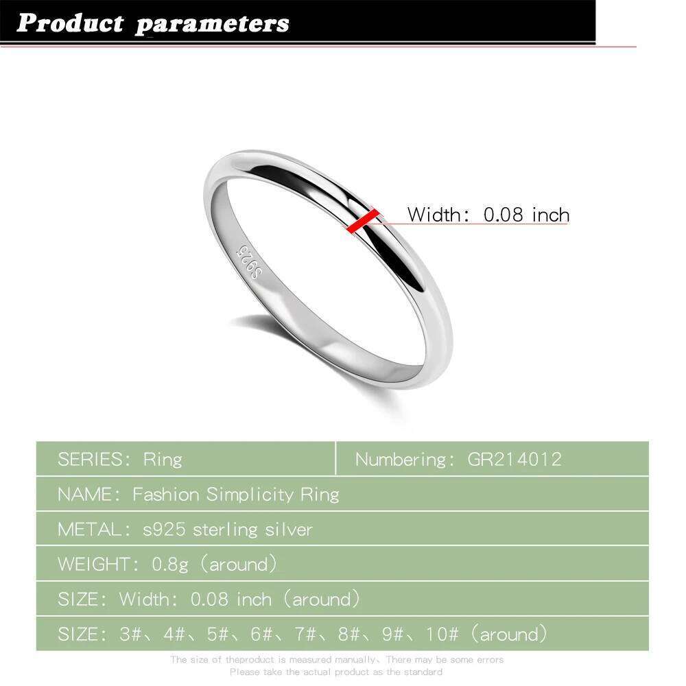 Free Engraving Fashion 100% 925 Sterling Silver Smooth Plain Dome Comfort Wedding Ring For Men & Women Jewelry Gift XJ260127