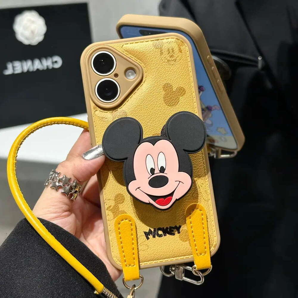 Mickey Stand Lanyard Compatible with Apple 17PROMAX Phone Case iPhone16/15 Autumn Winter Huawei PURA80 S260128
