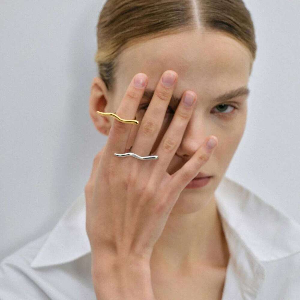 XIANING Personality Stainless Steel Minimalist Classy Open Ring 18k Gold Plated Waterproof Stylish Unique Finger Jewelry XJ260127