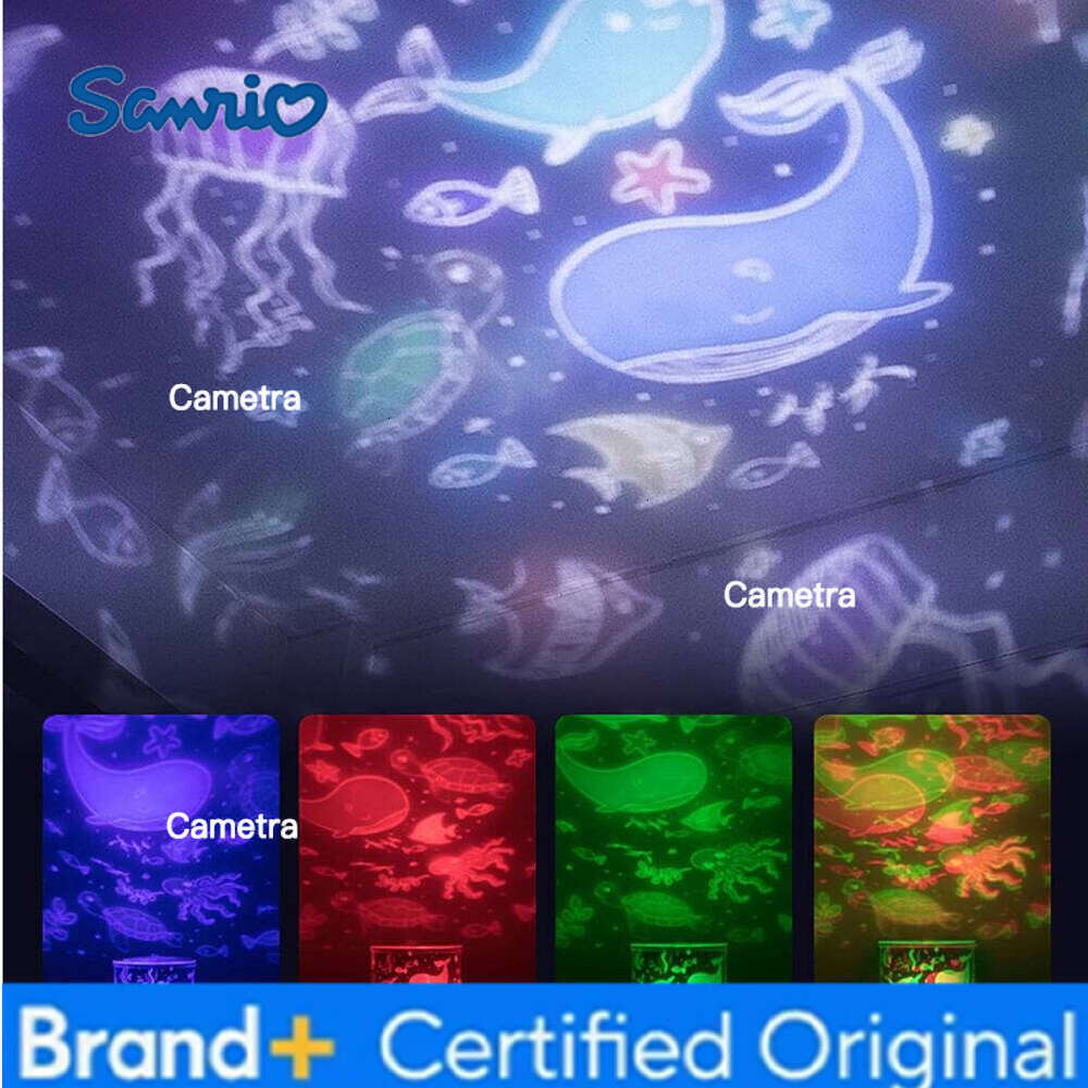 Sanrio Colorful LED Projector Night Lamp White Twilight Kids Room Romantic Mood 6 Films Portable Small Size Starlight Display H260128