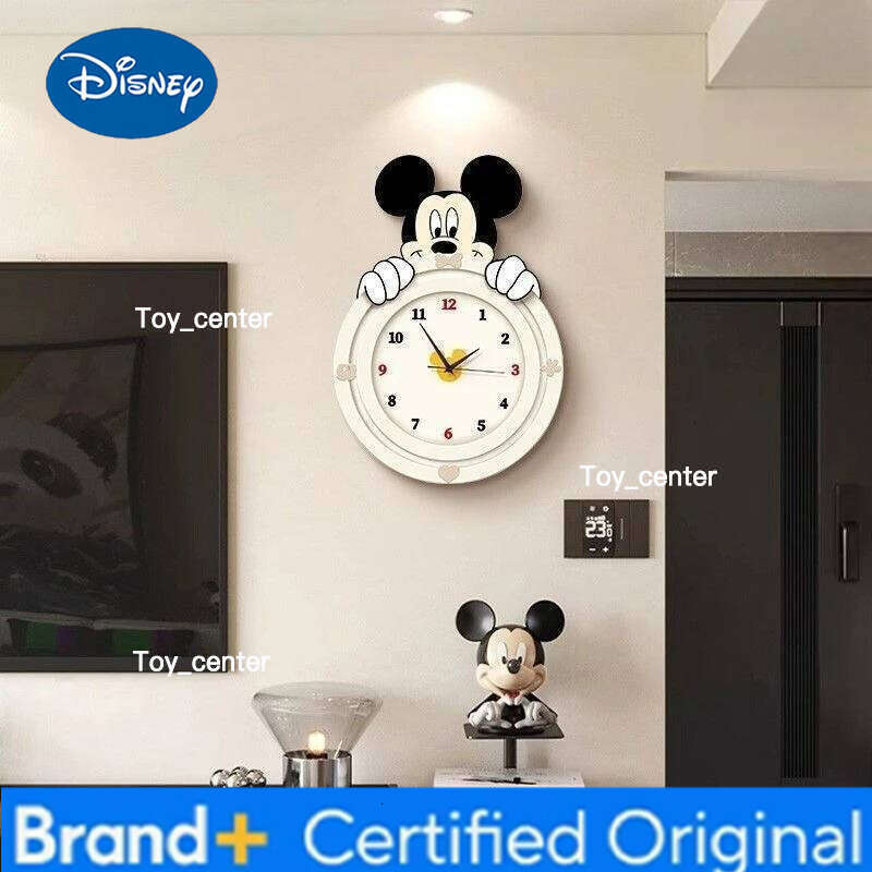 Disney Mickey Cream Living Dining Children's Room Decoration Painting Digital Wall Clock Nordic Modern Home Decor H260128