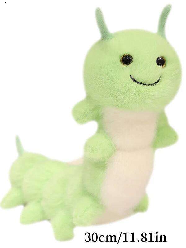 1pcs30cm cute green caterpillar plush toy cartoon big bug funny doll kids pillow birthday gift Y260128
