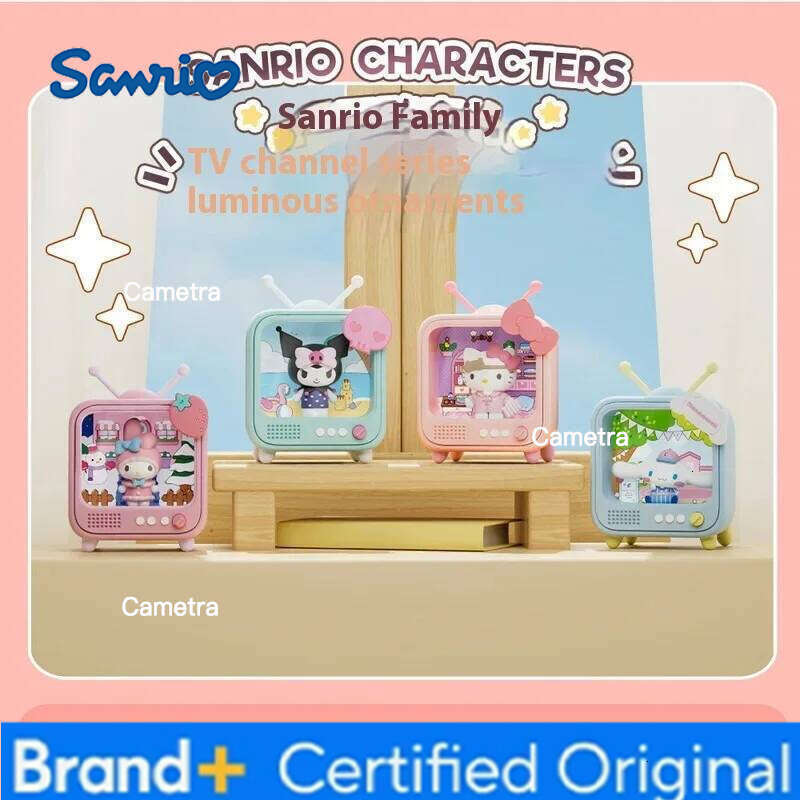 Sanrio Kt Cat Tv Channel Series Cute Luminous Night Desktop Decoration Cartoon Anime Kuromi Atmosphere Bedroom Sleep Light H2601281