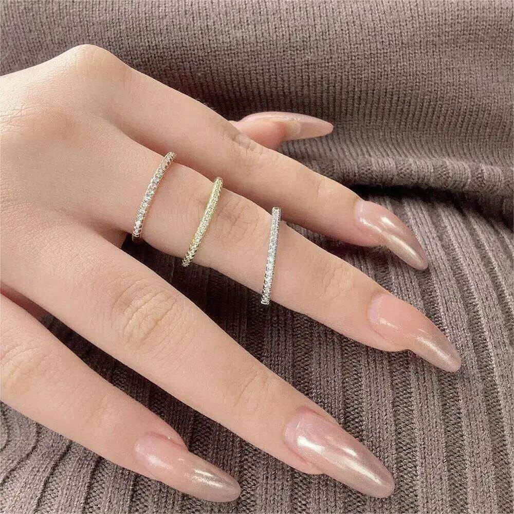 UILZ Delicate Micro Pave Zircon Rings For Women Trendy Chic Crystal Daily Dating Women's Stackable Tiny Ring Fashion Jewelry XJ260127