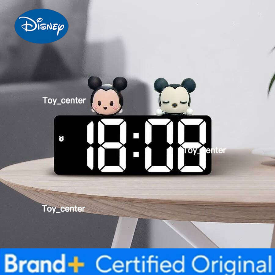 Disney Mickey Cartoon Digital Alarm Voice Control Table Clock Snooze Night Mode 12/24H Electronic LED Clocks H2601281