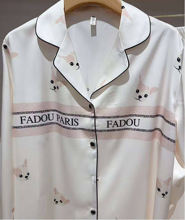 Homewear Women's Pajamas Early Spring Ice Silk Polka Dot Camellia Light Long Sleeve Comfortable Loungewear Set