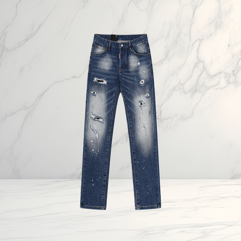 Men's Denim Jeans - Classic Fit with Rugged Wash