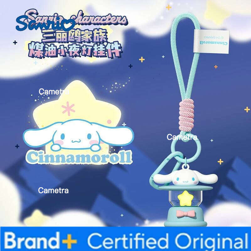 Sanrio Hello Kitty Keychain Creative Night Light Keyring Kuromi Cinnamoroll Bag Pendant My Melody Christmas Halloween Gifts H260128