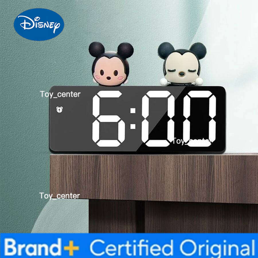 Disney Mickey Cartoon Digital Alarm Voice Control Table Clock Snooze Night Mode 12/24H Electronic LED Clocks H2601281