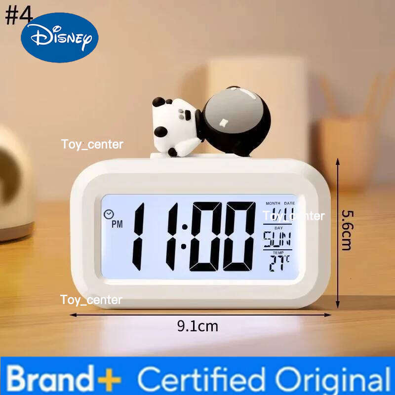 Disney Kawaii Cartoon Pig LED Digital Rome Decor Alarm Clock with Night Light Room Cute Watch Bedroom Bedside Ornaments H260128