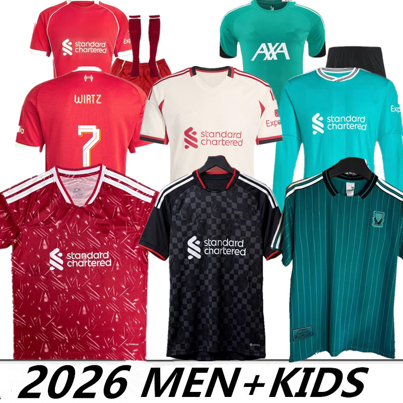 2025 2026 DIOGO J. WIRTZ KERKEZ FRIMPONG Soccer Jerseys 25 26 Kit Football Shirt Fans Player Home Away thrid maillot de Foot men kids football kits tops MAC ALLISTER 26/27