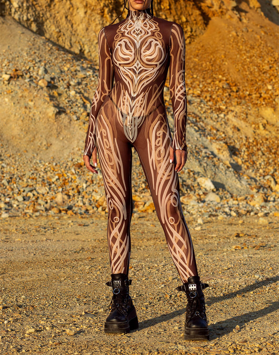 Stage Wear Halloween Cosplay Costume 3D Digital Printed Bodycon One Piece Cosplay Jumpsuit
