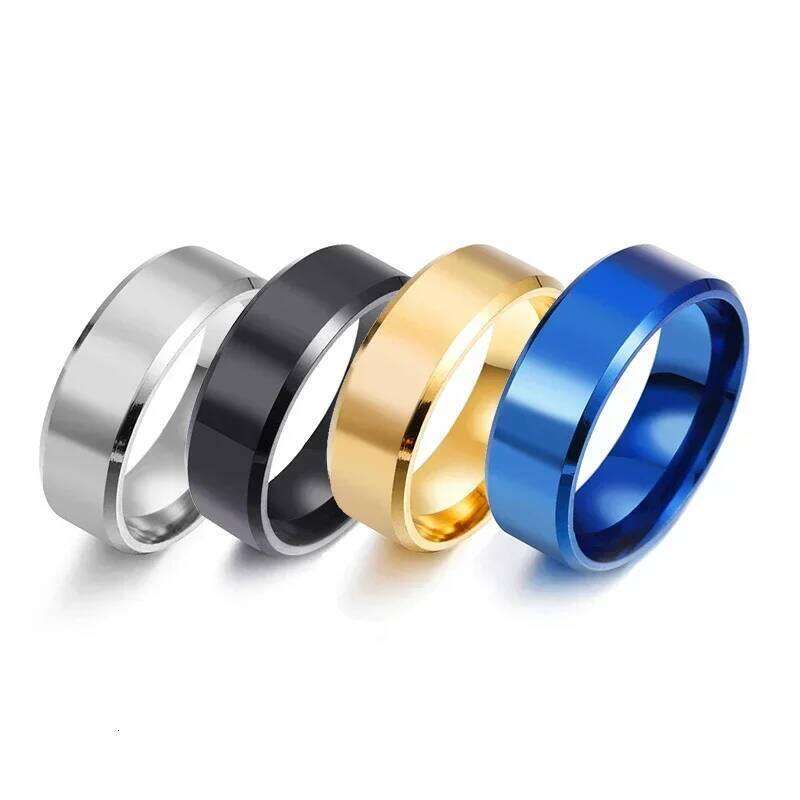 Classic 8mm Mens Surface Brushed Stainless Steel Simple Ring for Women Wedding Band Couples Jewelry Accessories Gifts XJ260127