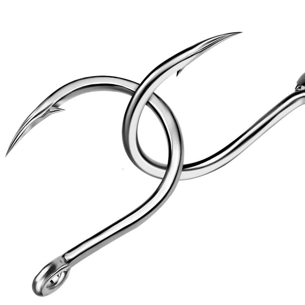 PROBEROS 10PCS Fishing Hooks 1/0-2/0-3/0-4/0-5/0# Jig Big Eye Fishhooks Tin Color Barbed Single Hook High Carbon Steel Peche Z260128