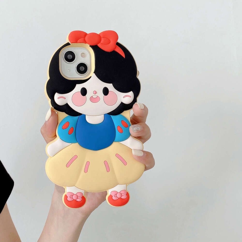 Suitable for Apple 16 Snow White Princess Phone Case Cute iPhone 12/13/14 Pro Max Hair Tie Doll S260128