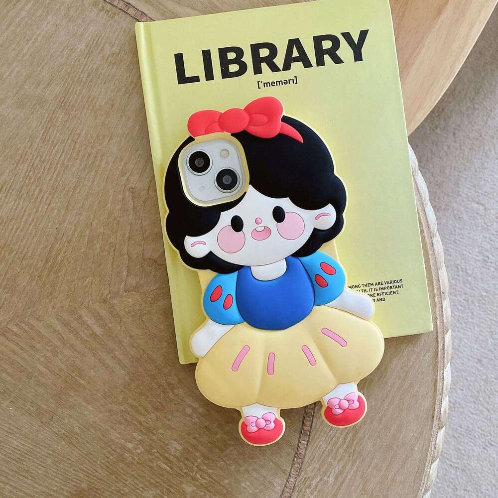 3D Cute Princess iPhone 15 Pro Max, Apple 12, 11, 13 Silicone Soft Case for Women S260128