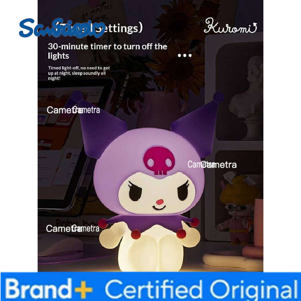 Sanrio 2026 New Patting Light Toys Figurines Kuromi Hellokitty Anime Peripheral Girls Desktop Atmosphere Lamp Birthday Gift H260128