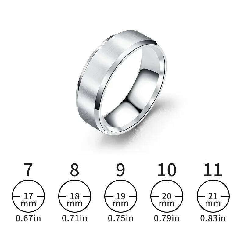 Classic 8mm Mens Surface Brushed Stainless Steel Simple Ring for Women Wedding Band Couples Jewelry Accessories Gifts XJ260127