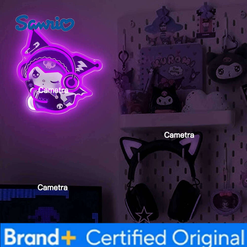Sanrio Kuromi Neon Sign Gothic Cute LED Night Light USB Dimmable for Girls Bedroom Game Room Theme Hotel Decor Birthday Gift H260128