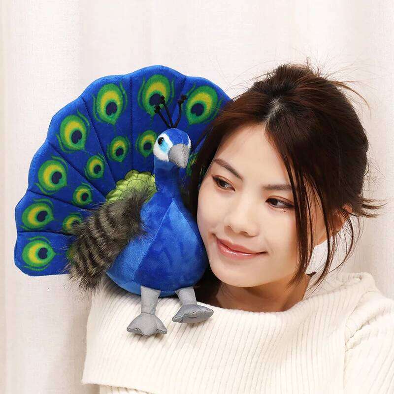 1pc 23CM Cute Simulation Peacocks Plush Toys Kawaii Doll Stuffed Soft Creative Animal Peahen Toy Lovely Home Birthday Decor Gift Y260128