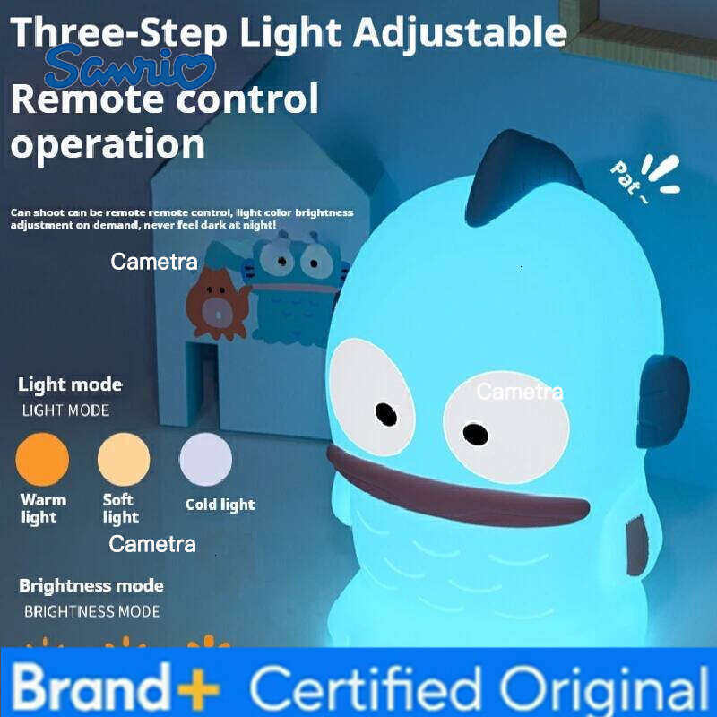 Sanrio Kawaii Character Pat-Light For Girl's Birthday Gifts Mermaid Hangyodon Night Lamp Anime Figures Decor Toys H2601281