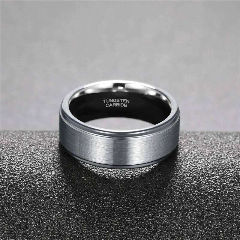 Tigrade 6/8mm Tungsten Carbide Ring Men Silver/Black/Gold Color Brushed Wedding Band Male Engagement Rings For Women bague XJ260127