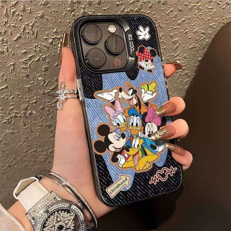 Cowboy Mickey Compatible with Apple Max Phone Case 17 Pro Niche Hot New Color Silver Anti-fall Ins S260128