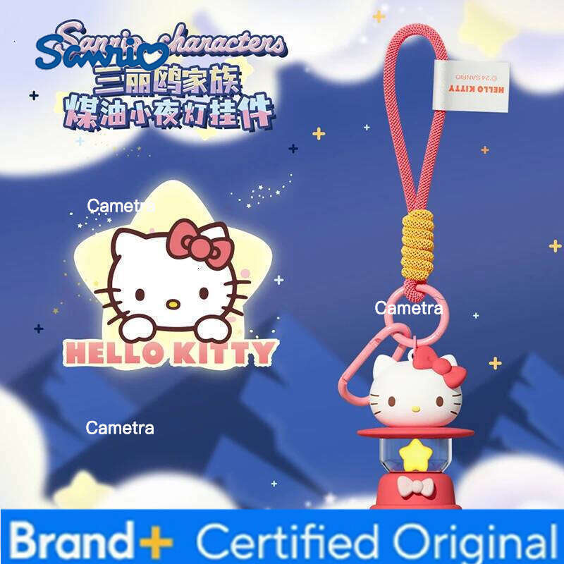 Sanrio Hello Kitty Keychain Creative Night Light Keyring Kuromi Cinnamoroll Bag Pendant My Melody Christmas Halloween Gifts H260128