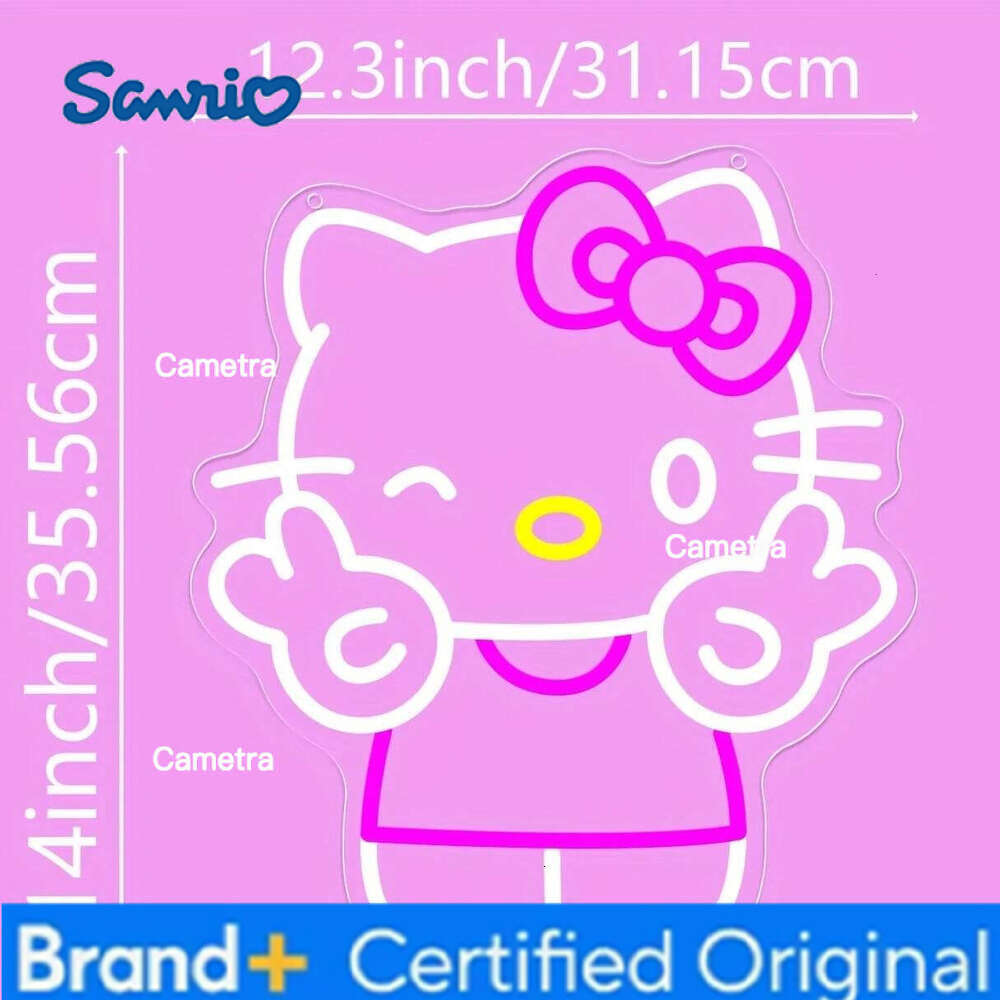 Sanrio Hello Kitty Neon Sign LED Anime Night Light Dimmable USB Powered Game Room Bedroom Decor Gift for Friends and Girls H260128