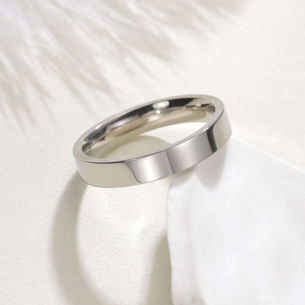 Polish Flat Stainless Steel Ring for Men Women 4mm 6mm 8mm 12mm Wide Couple Rings Jewelry Anniversary Wedding Gift Wholesale XJ260127