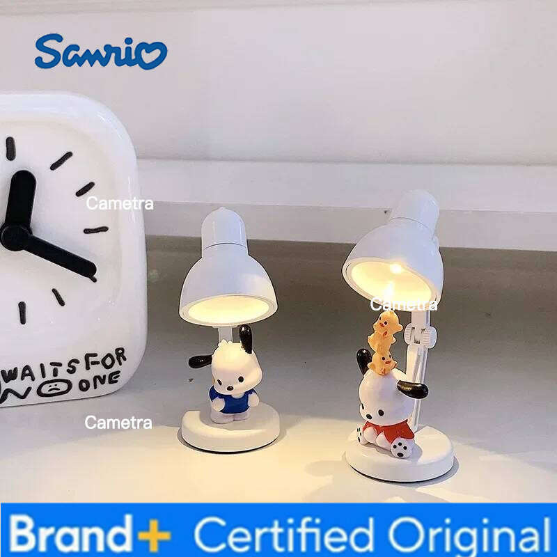 Sanrio Kawaii Pochacco Mini Nightlight Anime Atmosphere Stereo Doll Magnet Ins Simple Led Small Desk Table Lamp Toys Gift H260128