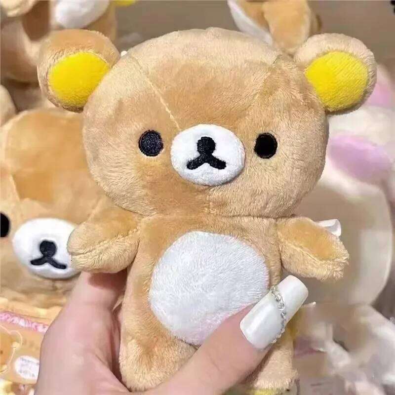 12cm Kawaii Rilakkuma Brown Bear Plush Soft Anime Plushies Stuffed Doll Adorable Hugging Toy for Girl Birthday Gifts Y260128