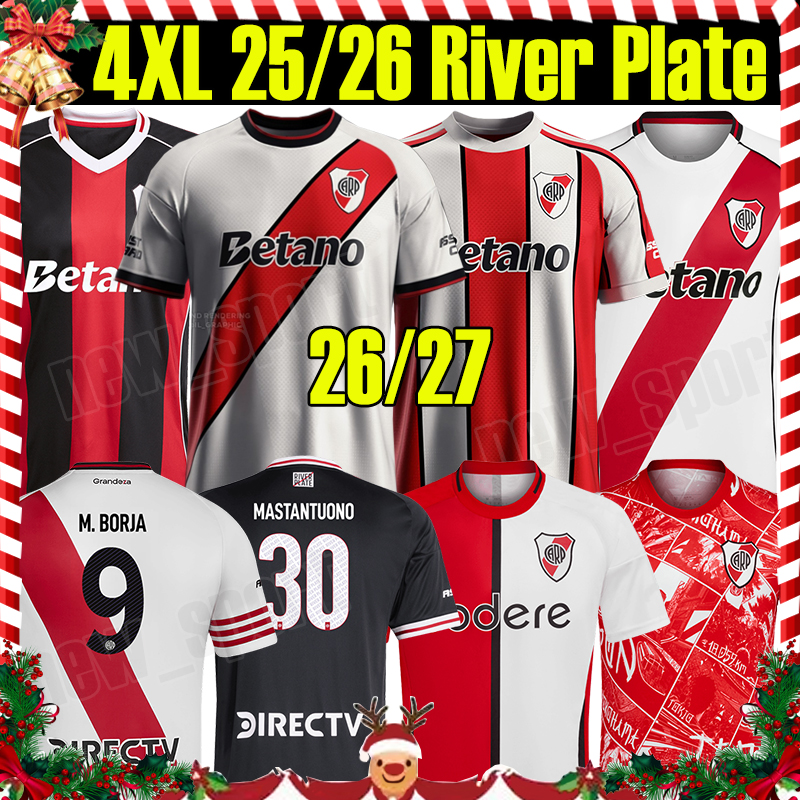 4XL 2026/27 River plate COLIDIO Soccer Jerseys M. BORJA MASTANTUONO ALIENDRO LANZINI GALOPPO M.ROJAS DRIUSSI Home Away Men Uniforms Kids Kits Football Shirts