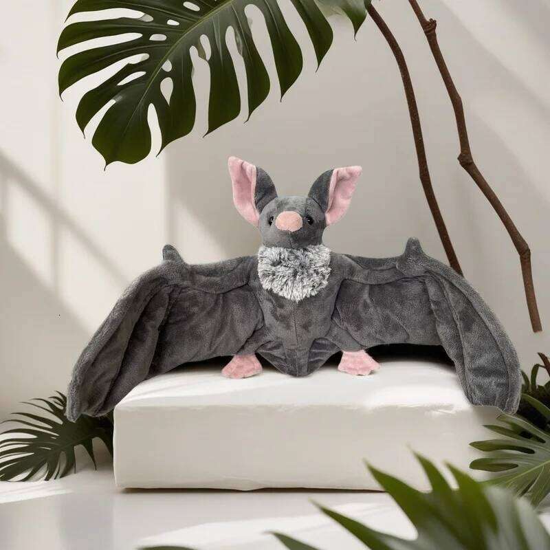 25cm Toys Stuffed Grey Bat Doll Plush Throw Pillow For Boys and Girls Christmas Halloween Decoration Holiday Gifts Y260128