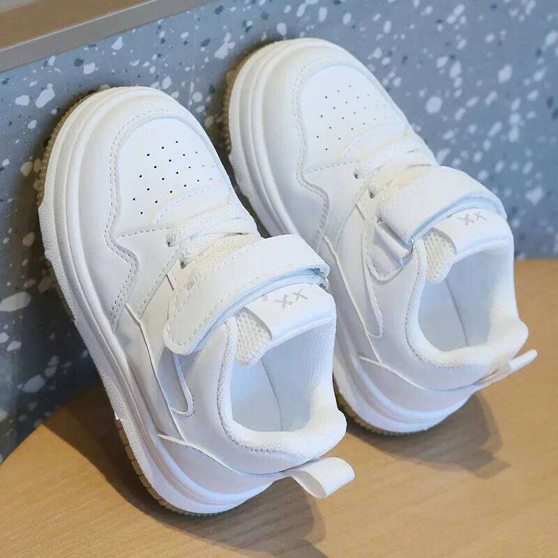 Children's White Spring and Autumn Kid's Sports Shoe Anti slip Lightweight Boys Board Soft Sole Baby Casual Shoes Y260128