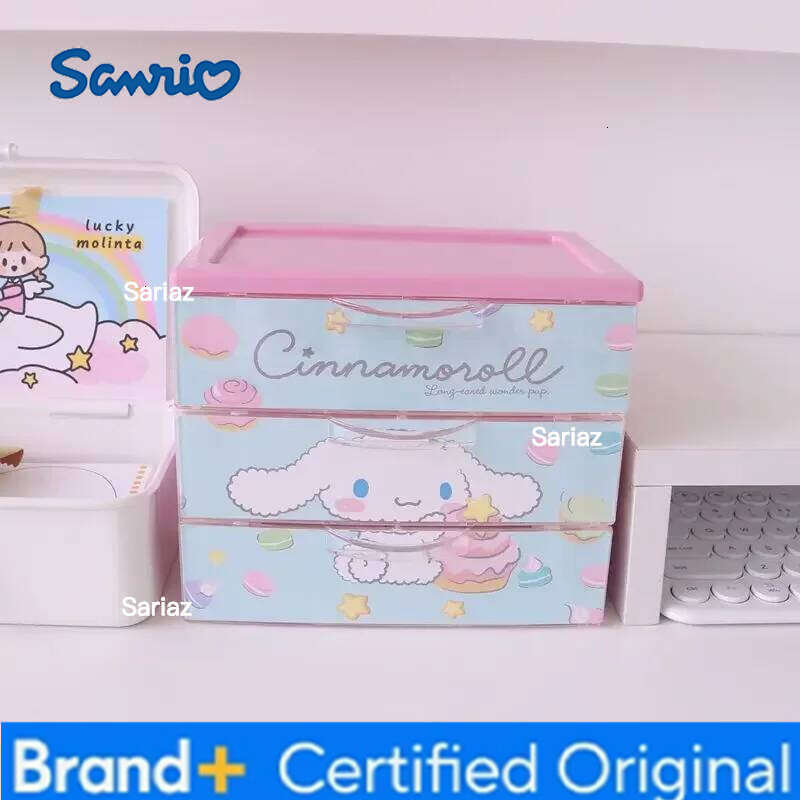 Sanrio Japanese Family Cute Cartoon Desktop Drawer-style Multi-layer Box Jewelry Hairpin Sundries Storage H260129 H260129