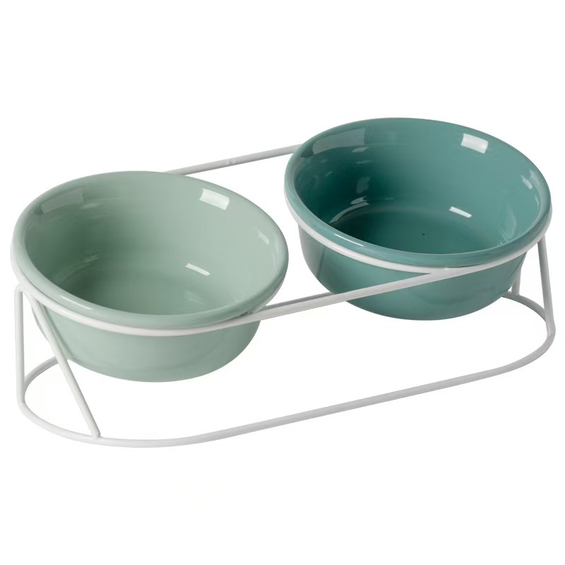 H2601 Protects the cervical spine: Ceramic slanted stem pet bowl, suitable for both cats and dogs (food and water).
