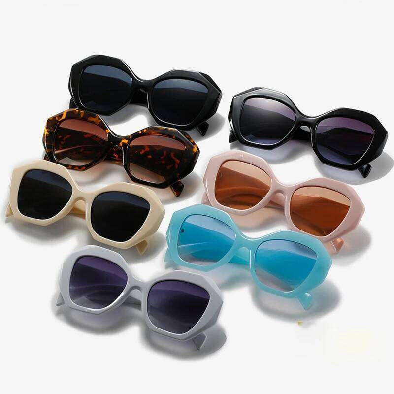 New Fashion Irregular Large Frame White Sunglasses Men's and Women's Brand Candy Color Glasses UV400 Eyewear Outdoor Goggles H260129