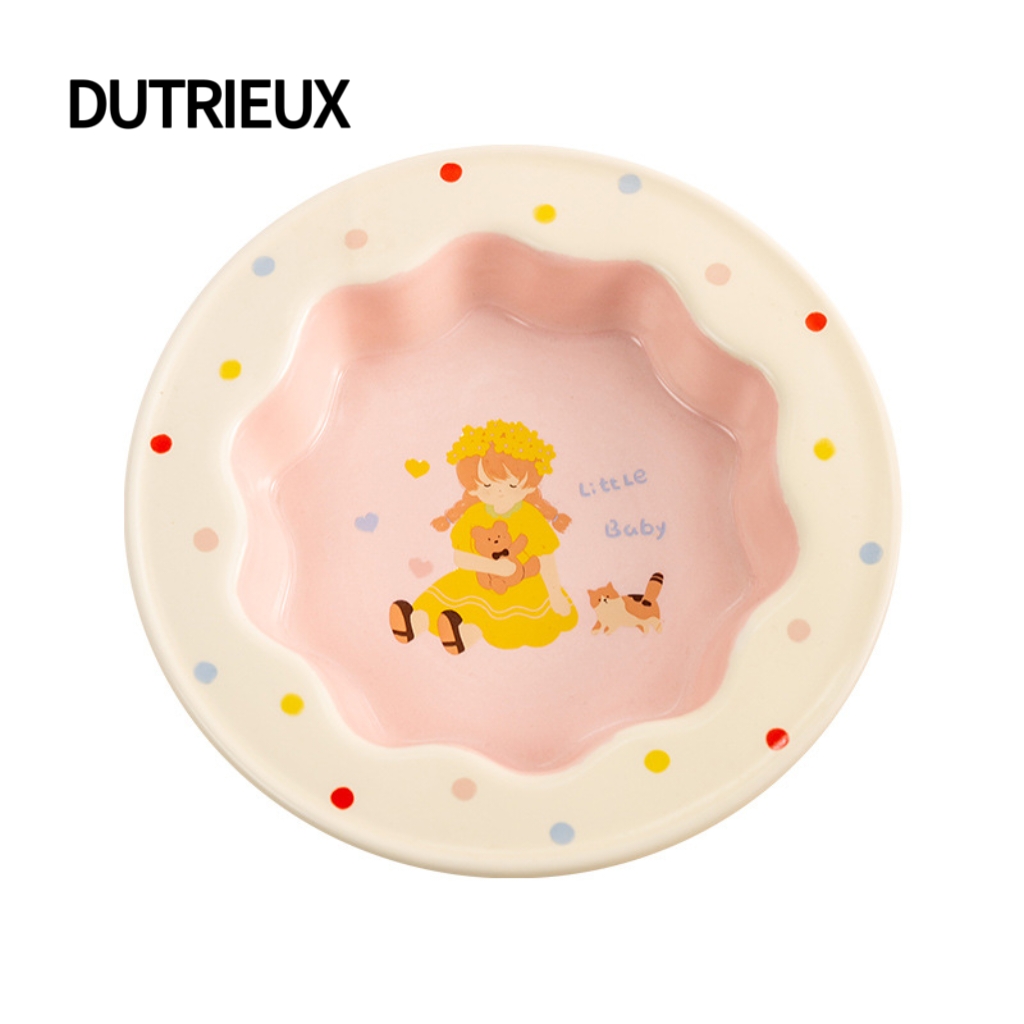 H2604 High-quality pet tableware: Nordic-style ceramic stemmed bowl with slanted rim for cats and dogs to wear.