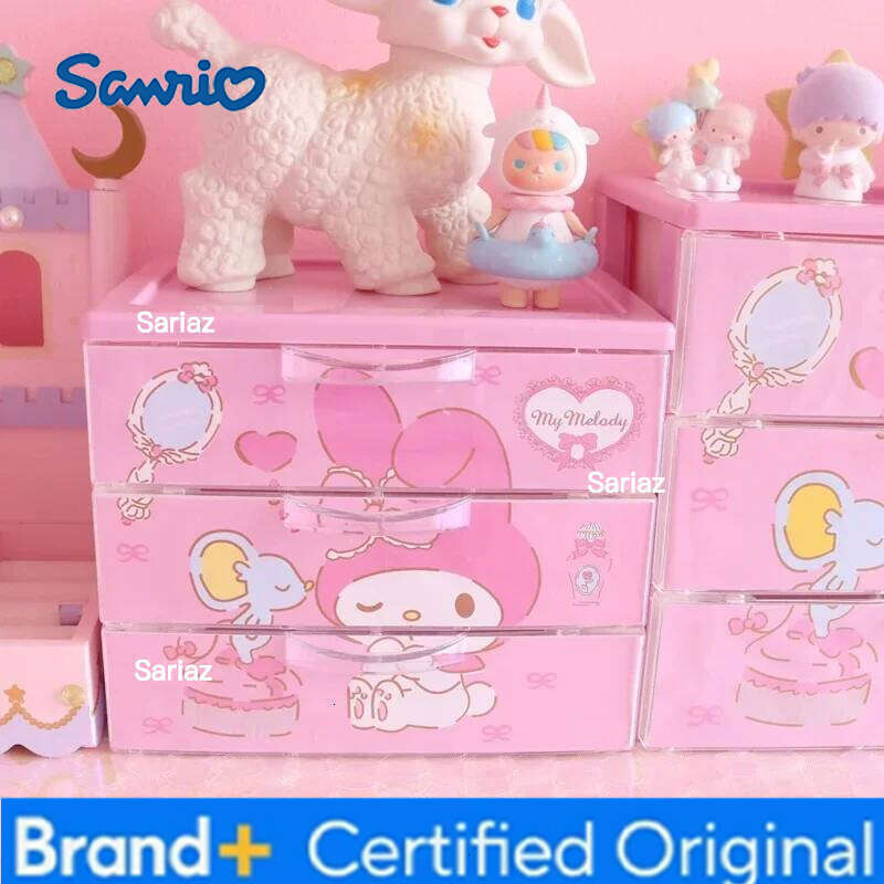 Sanrio Japanese Family Cute Cartoon Desktop Drawer-style Multi-layer Box Jewelry Hairpin Sundries Storage H260129 H260129