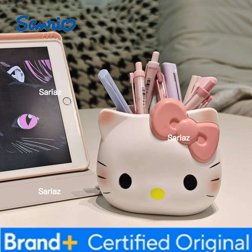 Sanrio 2026 Hello Kitty Cartoon Cute Pencil Holder Student Stationery Desktop Organizer Cosmetic Storage Box Holiday Decor Gift H260129