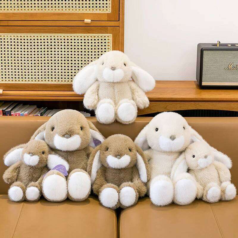 1pc 33cm/12.99in Cute little soothing white rabbit doll plush toy girls Valentine's Day gifts for children Y260128
