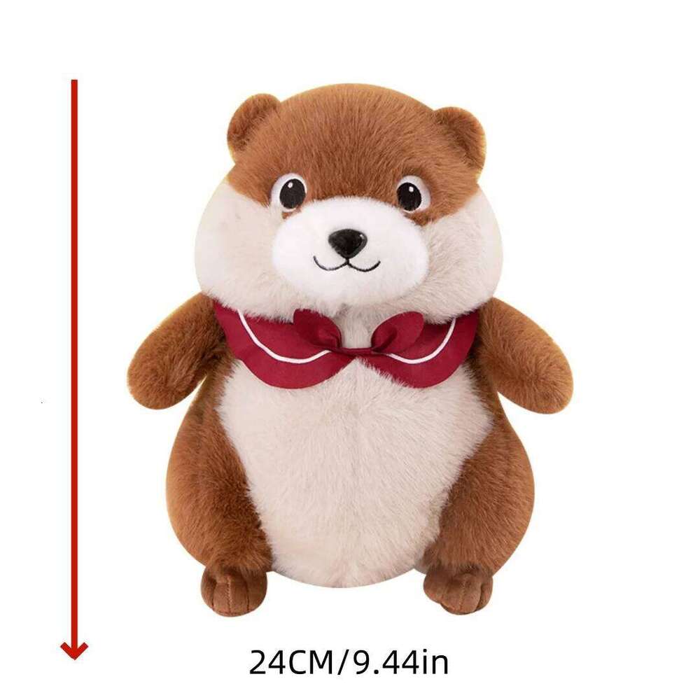 1PC 24cm/9.44in Cute scarf, groundhog, plush toy, claw machine doll, children's sleeping pillow, navy rat Y260128