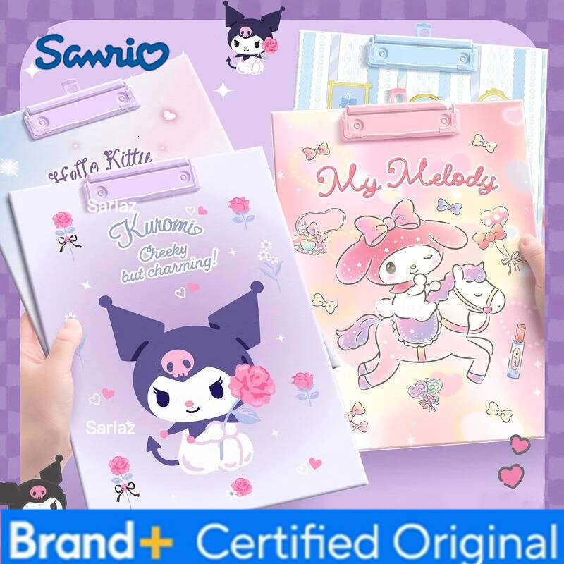 Sanrio Kuromi Clipboard Hello Kitty Cinnamoroll Melody Students Office A4 Writing Board Multifunctional Clip Folder H260129
