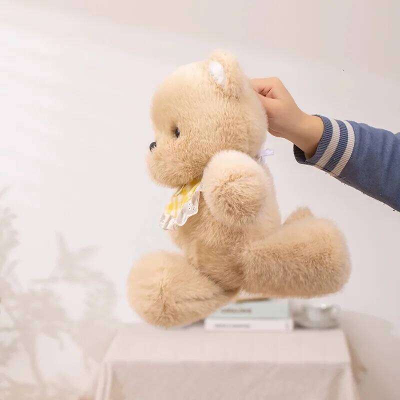 1pcs cute running bear kitten doll little wool fleece toy pillow girl birthday gift Y260128