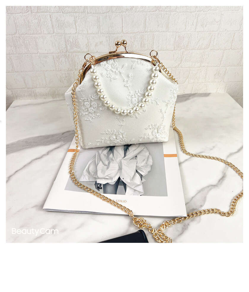 Luxury shoulder bag Hobo retro lace mouth gold bag fabric handmade three-dimensional embroidery flower handbag with qipao bag women's small bag S