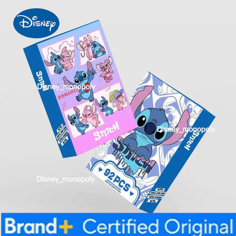 Disney 92pcs Stitch Cards Anime Animation Laser Box Surrounding LOMO Small Card H260129
